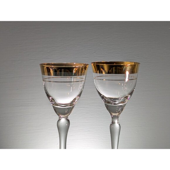 Dorothy Thorpe Golden Band DTC30 x 6 wine glasses, 22K Gold Rim Wine glasses Mid - Picture 7 of 8